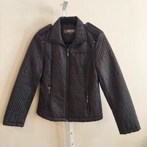 Kenneth Cole Reaction Quilted Puffer Jacket Full Zip‎ Minimalist Pockets Dressy